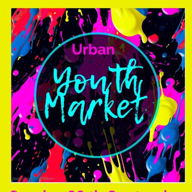 Colourful graphic promoting an Urban Youth Market event.